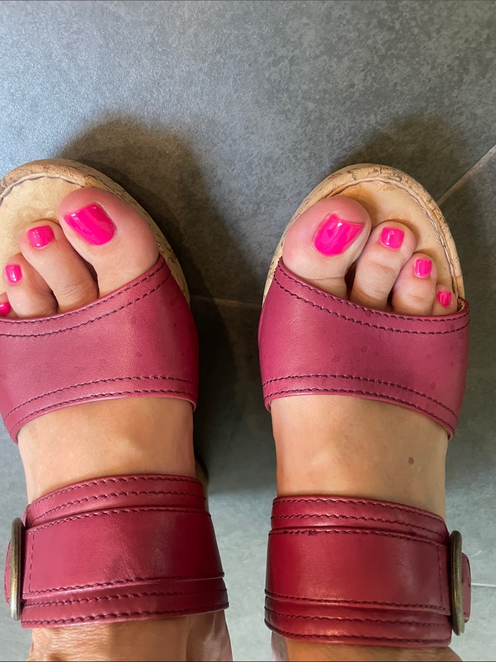 Born Women’s Open-Toe Platform Sandals in Berry 9